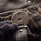 Fendi Handbag Zucca Bolsa Magic Brown Dark Canvas Leather — view 7