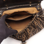 Fendi Handbag Zucca Bolsa Magic Brown Dark Canvas Leather — view 3