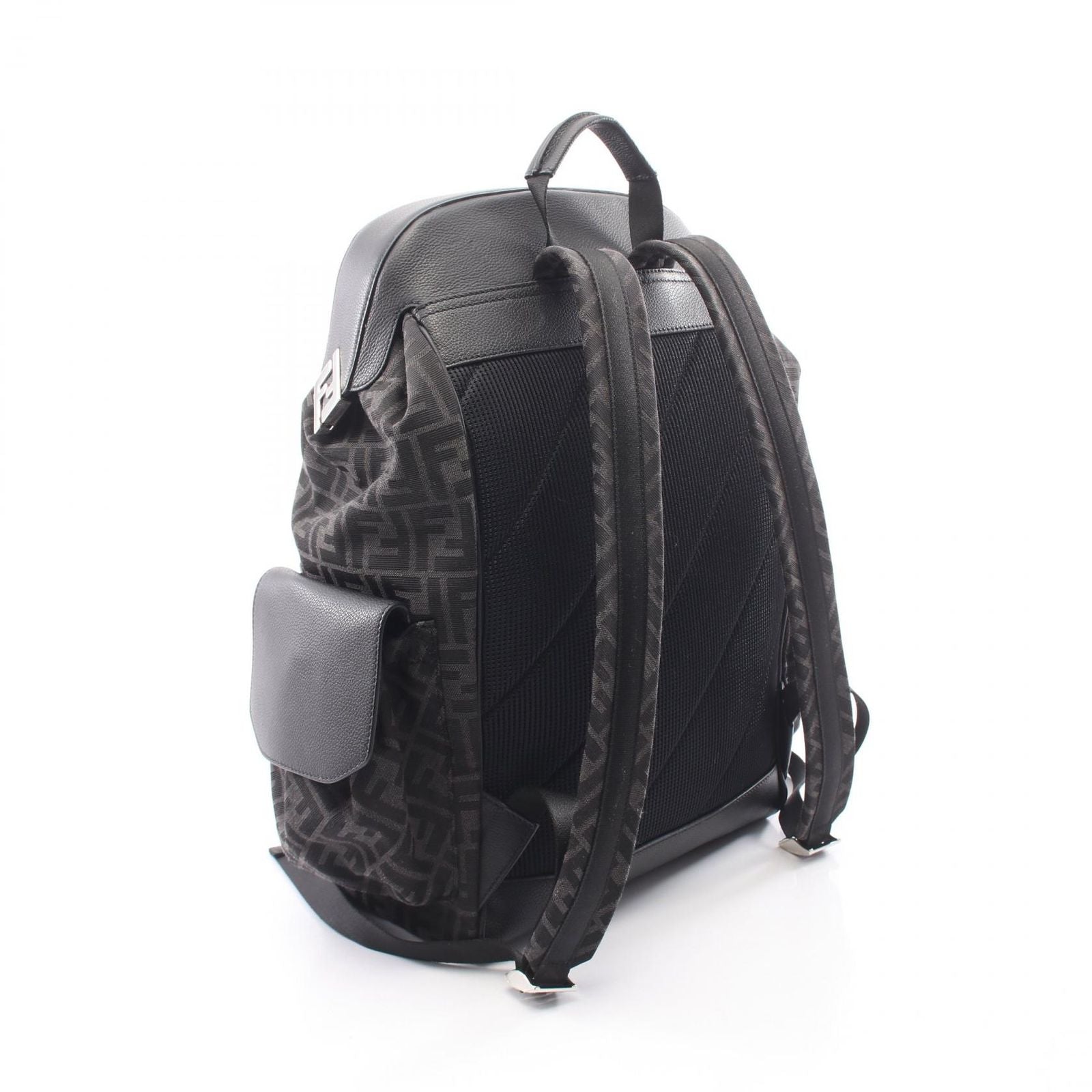 Fendi Backpack FF Jacquard Drive Zucca Dark Brown Black Canvas Leather — view 2