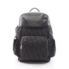 Fendi Backpack FF Jacquard Drive Zucca Dark Brown Black Canvas Leather