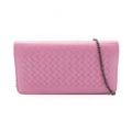 Bottega Veneta Shoulder Bag Intrecciato Purple Leather Chain Wallet