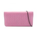 Bottega Veneta Shoulder Bag Intrecciato Purple Leather Chain Wallet