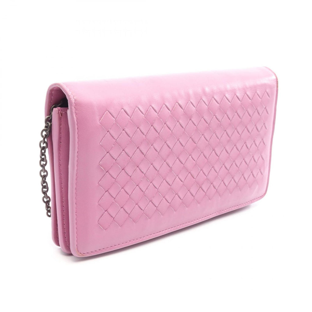 Bottega Veneta Shoulder Bag Intrecciato Purple Leather Chain Wallet — view 2