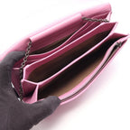 Bottega Veneta Shoulder Bag Intrecciato Purple Leather Chain Wallet — view 3