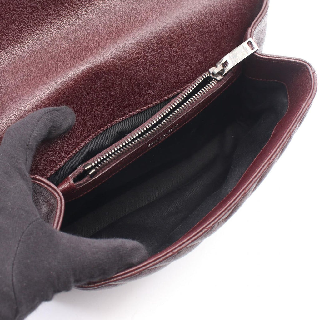 Saint Laurent Paris Handbag Carre 2-Way Burgundy Leather Medium — view 3