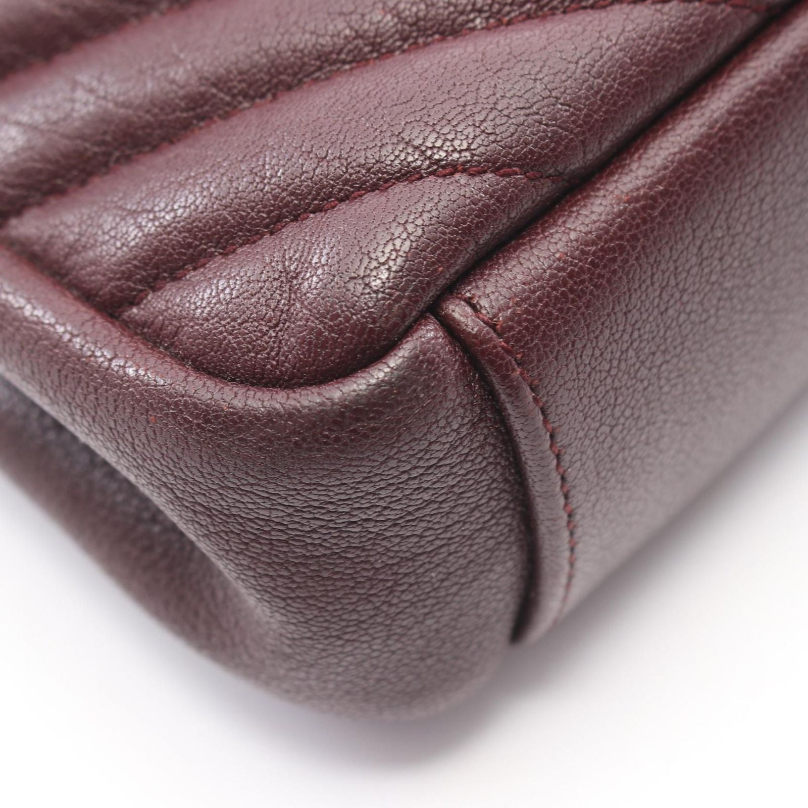 Saint Laurent Paris Handbag Carre 2-Way Burgundy Leather Medium — view 6