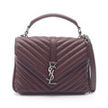 Saint Laurent Paris Handbag Carre 2-Way Burgundy Leather Medium