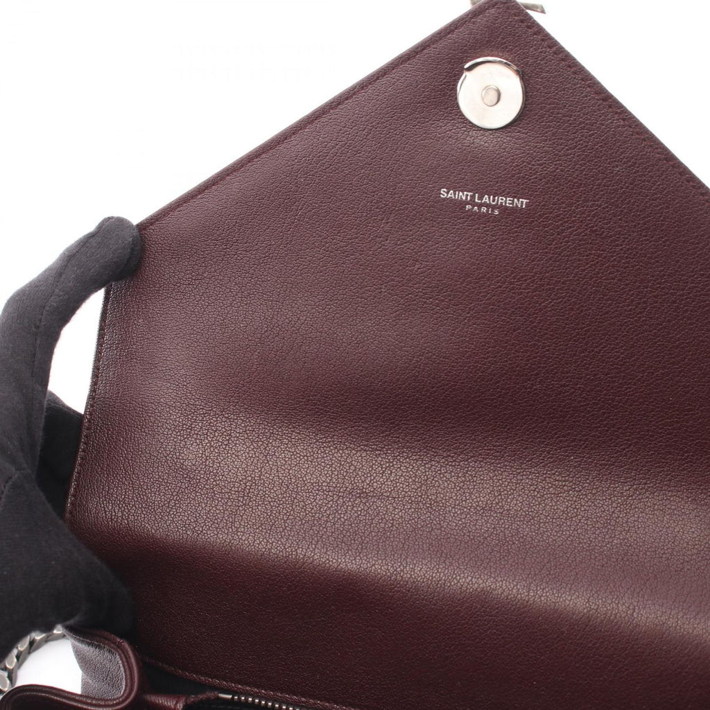 Saint Laurent Paris Handbag Carre 2-Way Burgundy Leather Medium — view 5