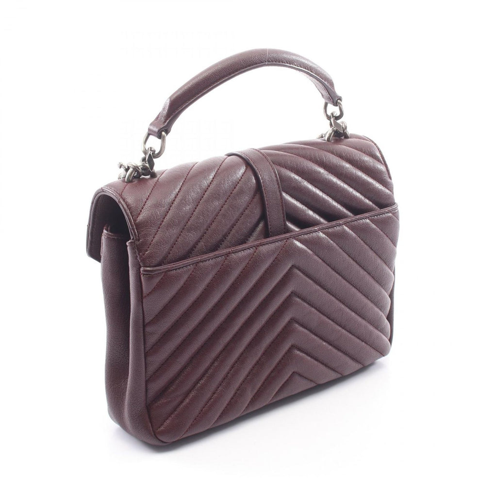 Saint Laurent Paris Handbag Carre 2-Way Burgundy Leather Medium — view 2