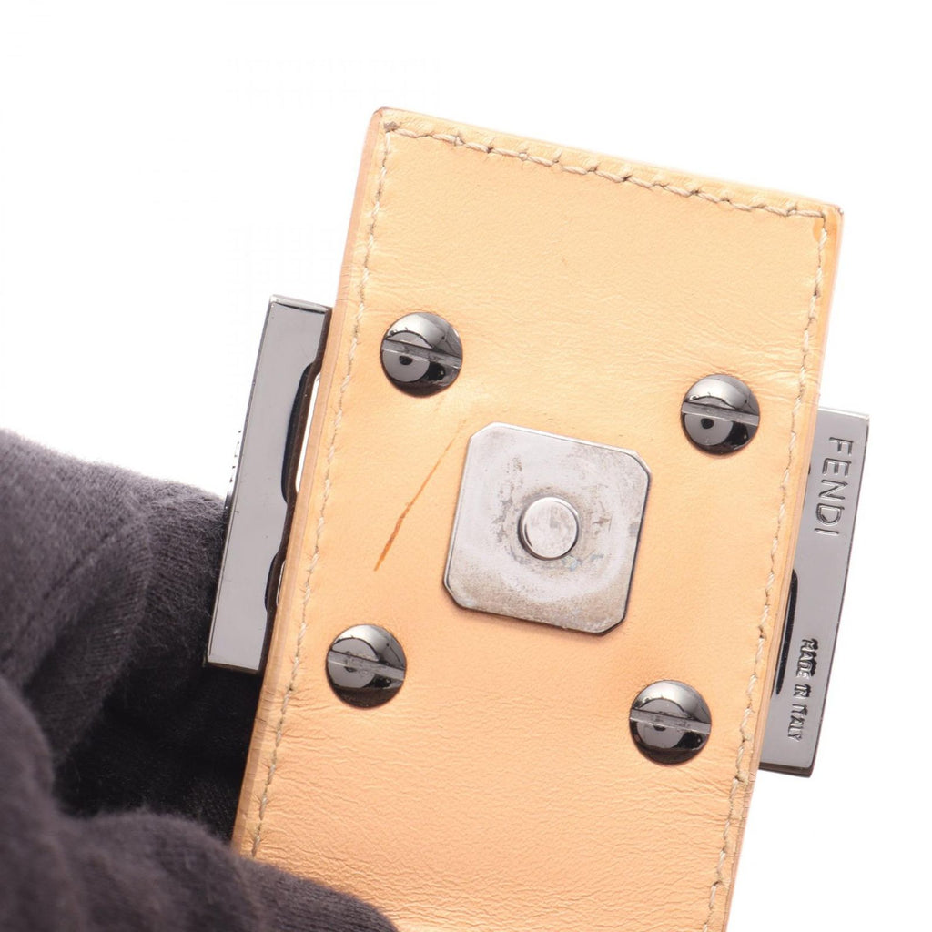 Fendi Shoulder Bag Zucchino Beige Brown Canvas Leather — view 7