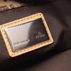 Fendi Shoulder Bag Zucchino Beige Brown Canvas Leather — view 4