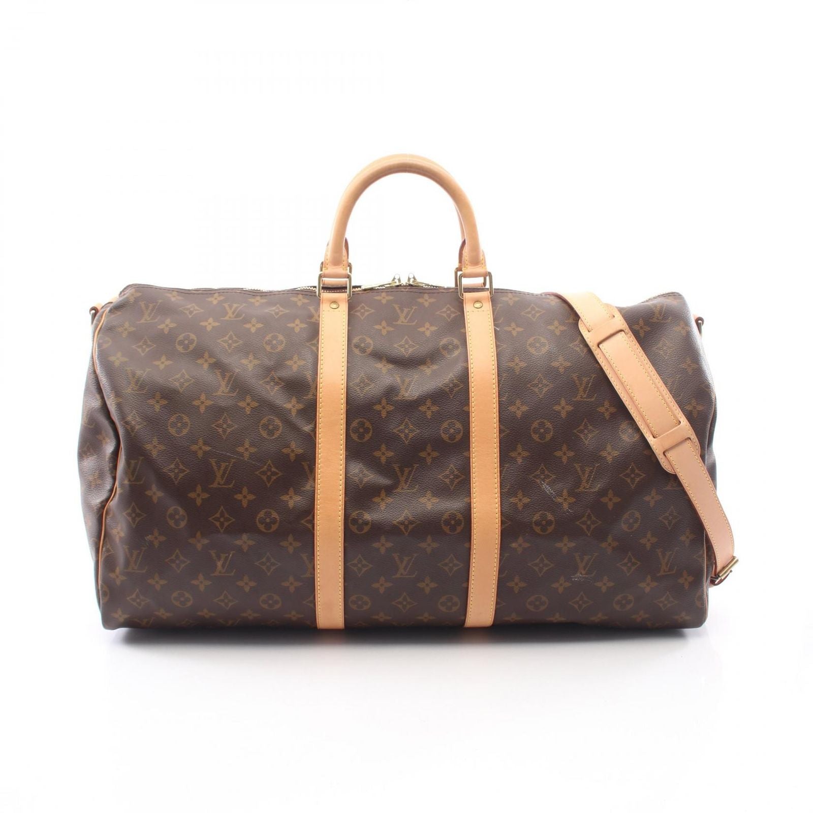 Louis Vuitton Boston Bag Keepall Bandouliere 55 Monogram Leather 55