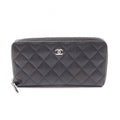 Chanel Round Wallet Quilted Black Caviar Leather