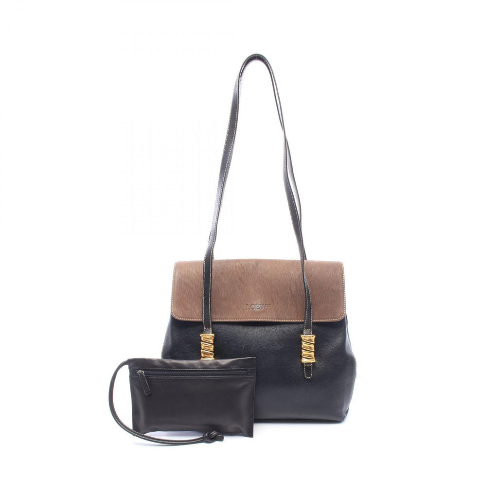 Loewe Shoulder Bag Black Brown Leather