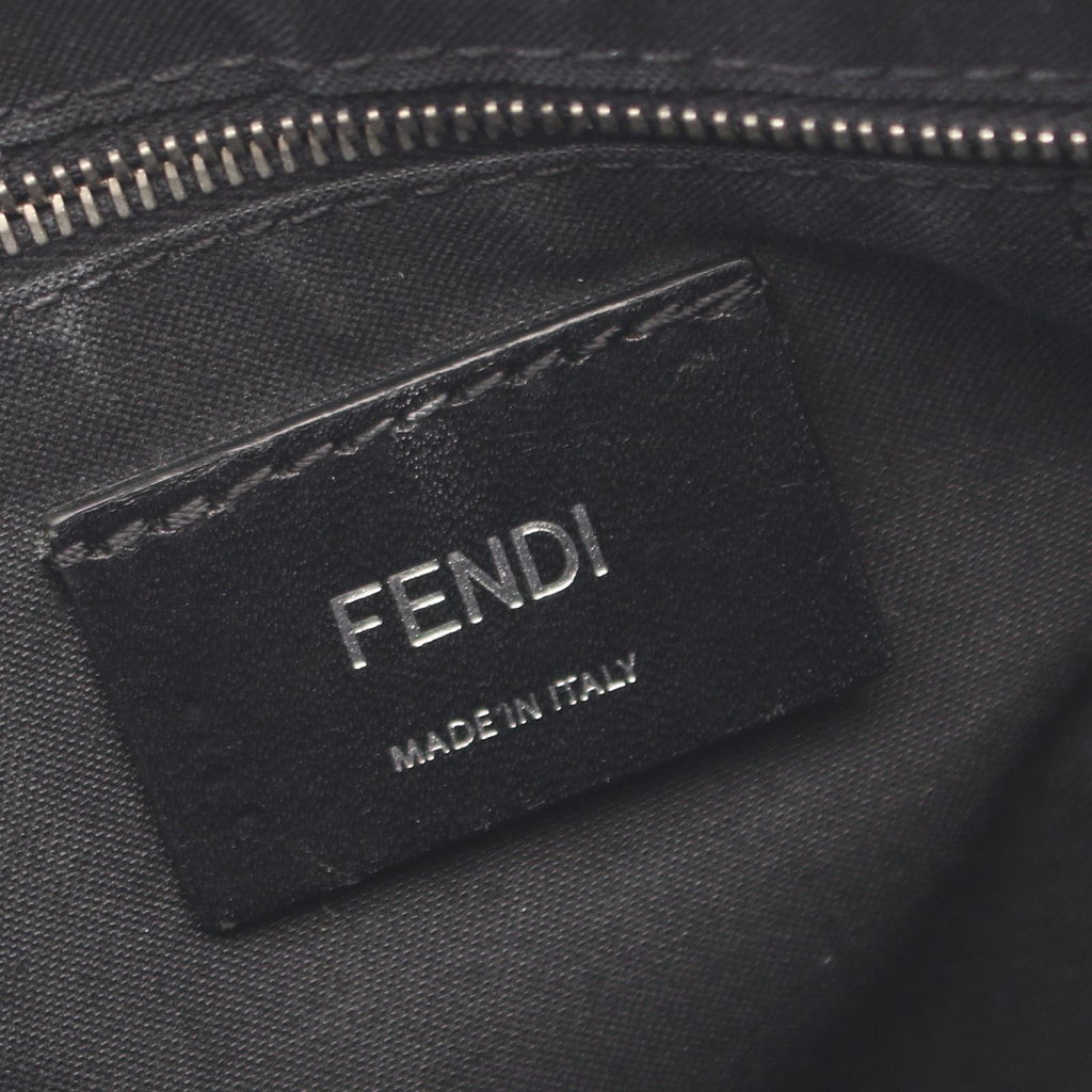 Fendi Shoulder Bag Zucca Brown Black Leather — view 4
