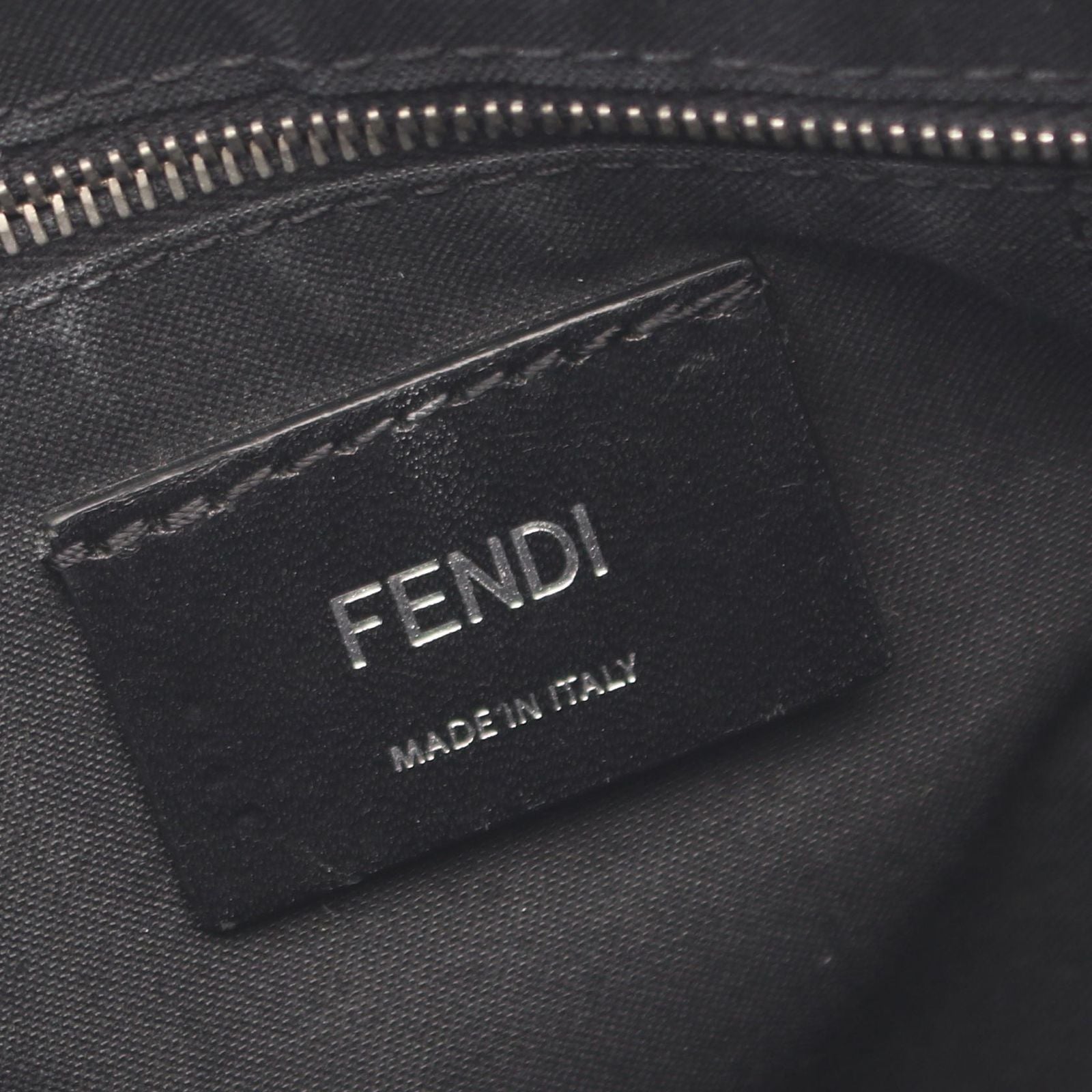 Fendi Shoulder Bag Zucca Brown Black Leather — view 4