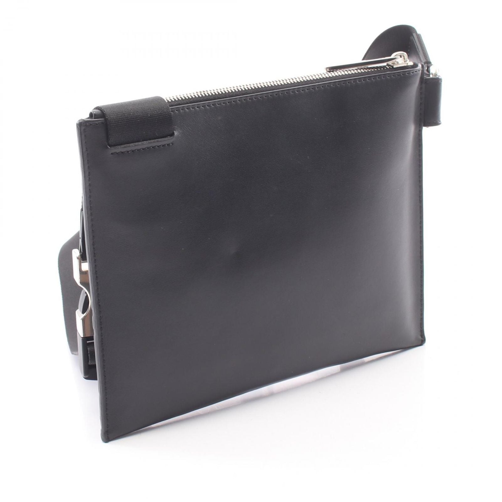 Fendi Shoulder Bag Zucca Brown Black Leather — view 2