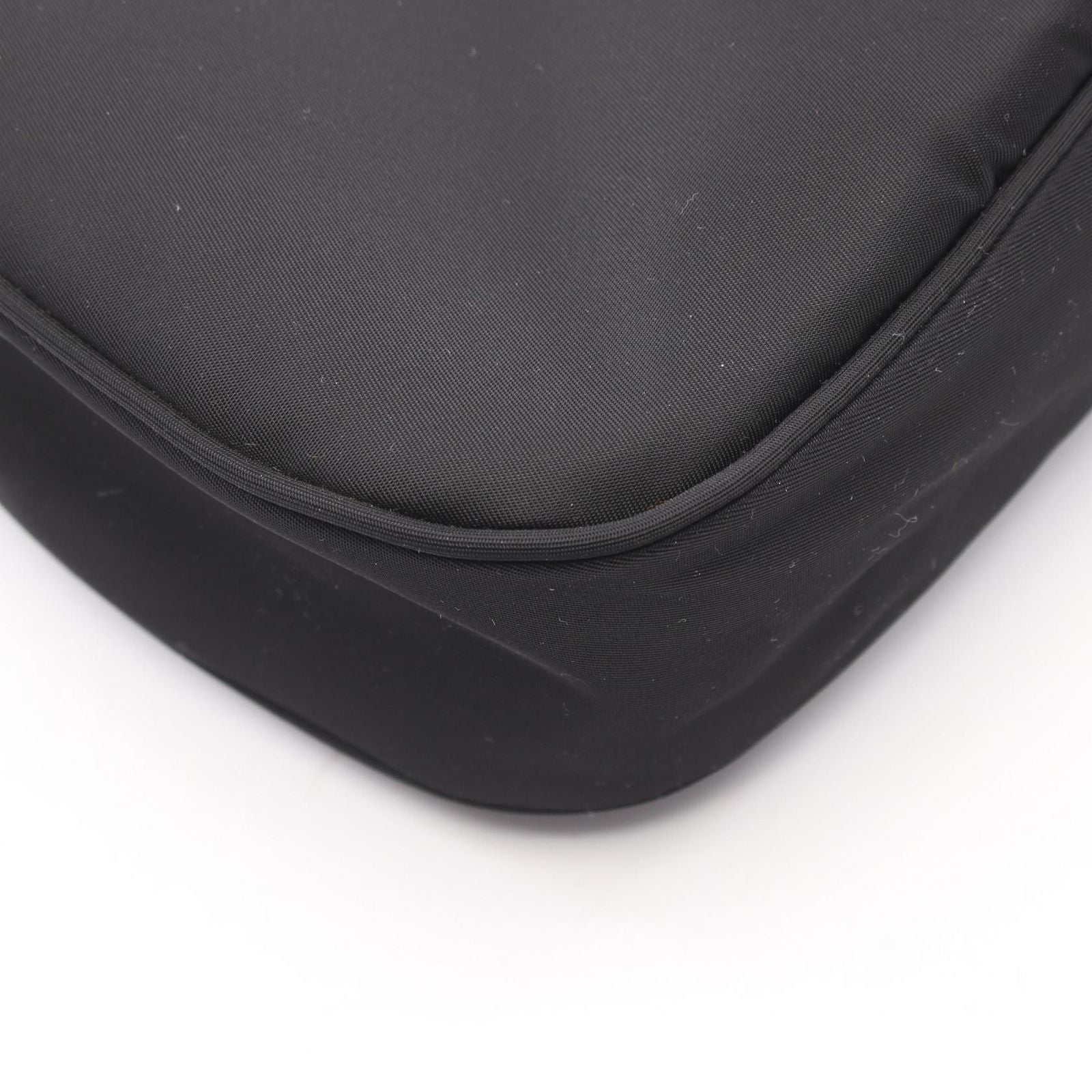Prada Shoulder Bag New Vela Studs Black Red Nylon Leather Triangle Logo — view 5