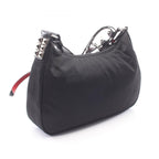 Prada Shoulder Bag New Vela Studs Black Red Nylon Leather Triangle Logo — view 2