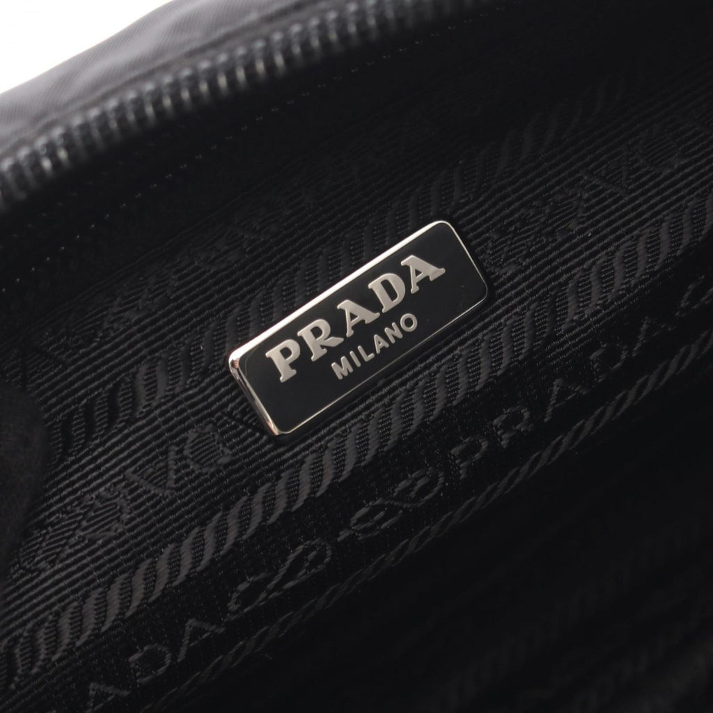 Prada Shoulder Bag New Vela Studs Black Red Nylon Leather Triangle Logo — view 4
