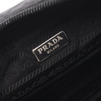 Prada Shoulder Bag New Vela Studs Black Red Nylon Leather Triangle Logo — view 4