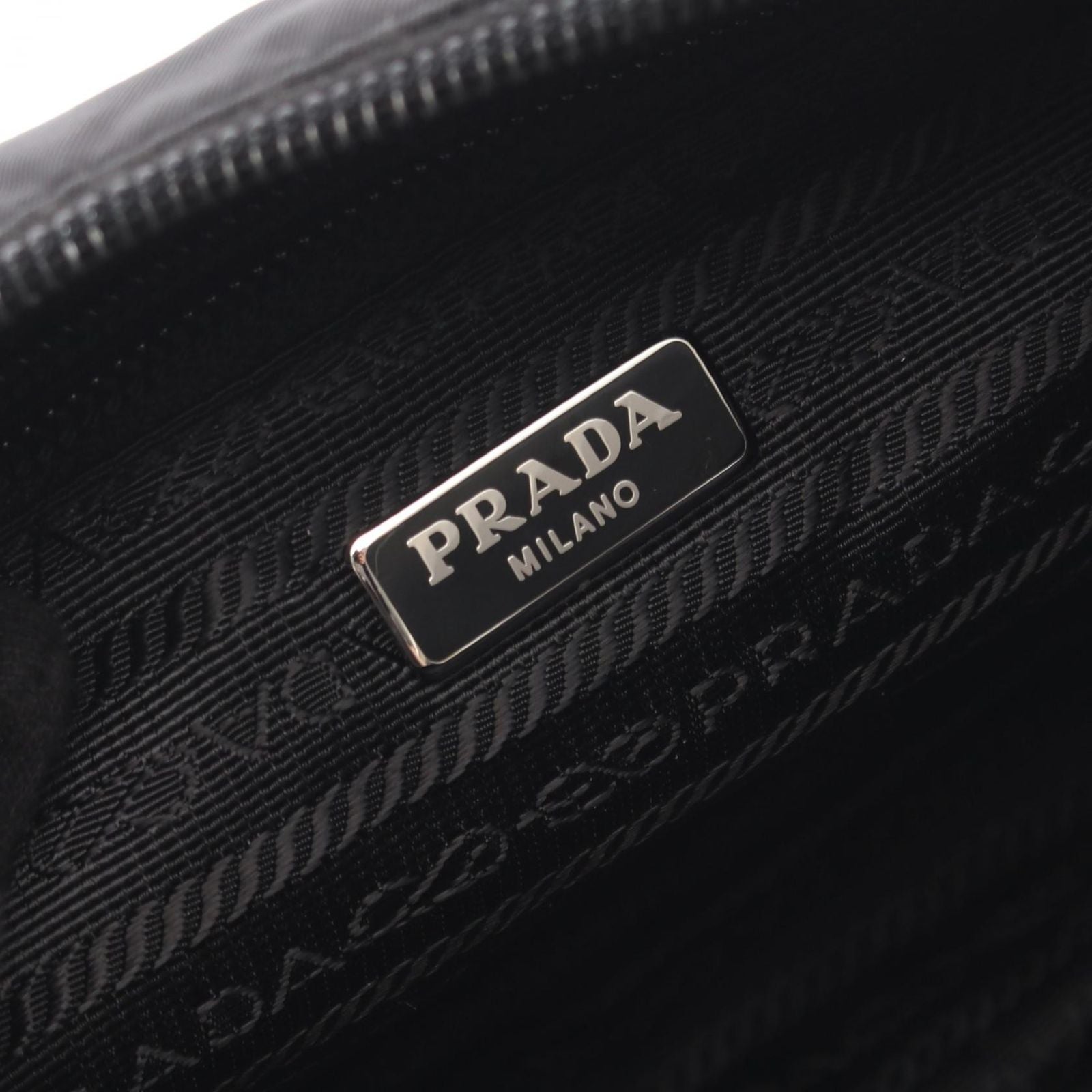 Prada Shoulder Bag New Vela Studs Black Red Nylon Leather Triangle Logo — view 4