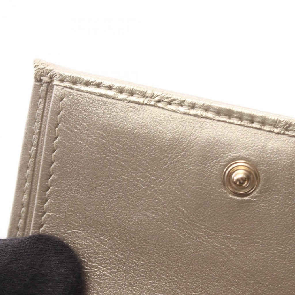 Chanel Trifold Wallet 2.55 Quilted Metallic Gold Leather Small Flap — view 7