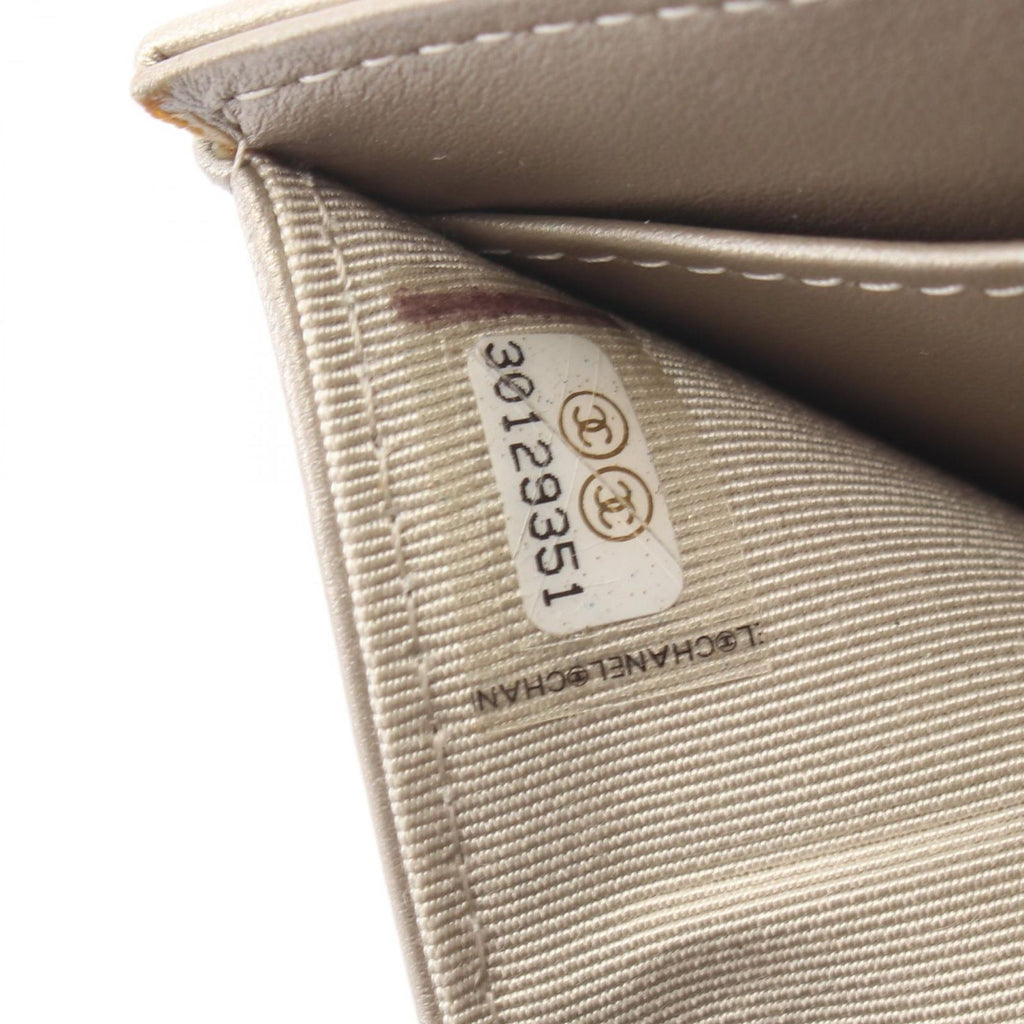 Chanel Trifold Wallet 2.55 Quilted Metallic Gold Leather Small Flap — view 6