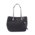 Prada Tote Bag Tessuto Impuntu 2-Way Black Nylon Saffiano Leather Triangle Logo
