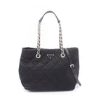 Prada Tote Bag Tessuto Impuntu 2-Way Black Nylon Saffiano Leather Triangle Logo
