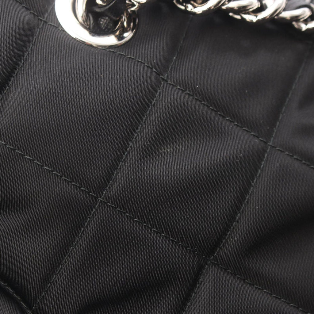 Prada Tote Bag Tessuto Impuntu 2-Way Black Nylon Saffiano Leather Triangle Logo — view 5
