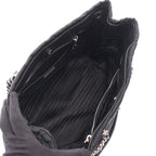 Prada Tote Bag Tessuto Impuntu 2-Way Black Nylon Saffiano Leather Triangle Logo — view 3