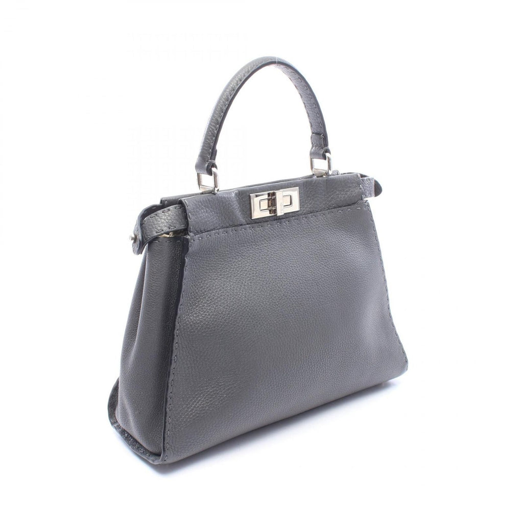 Fendi Handbag Peekaboo Regular Selleria 2-Way Gray Leather — view 2