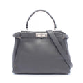 Fendi Handbag Peekaboo Regular Selleria 2-Way Gray Leather