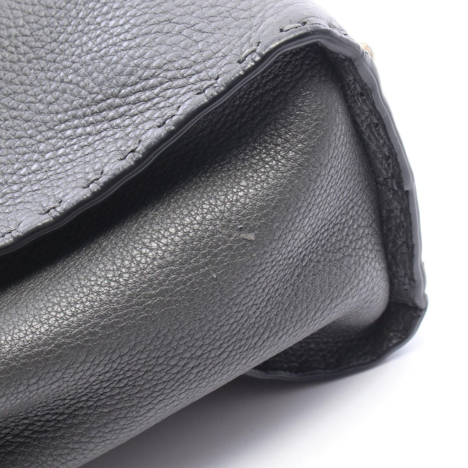 Fendi Handbag Peekaboo Regular Selleria 2-Way Gray Leather — view 6