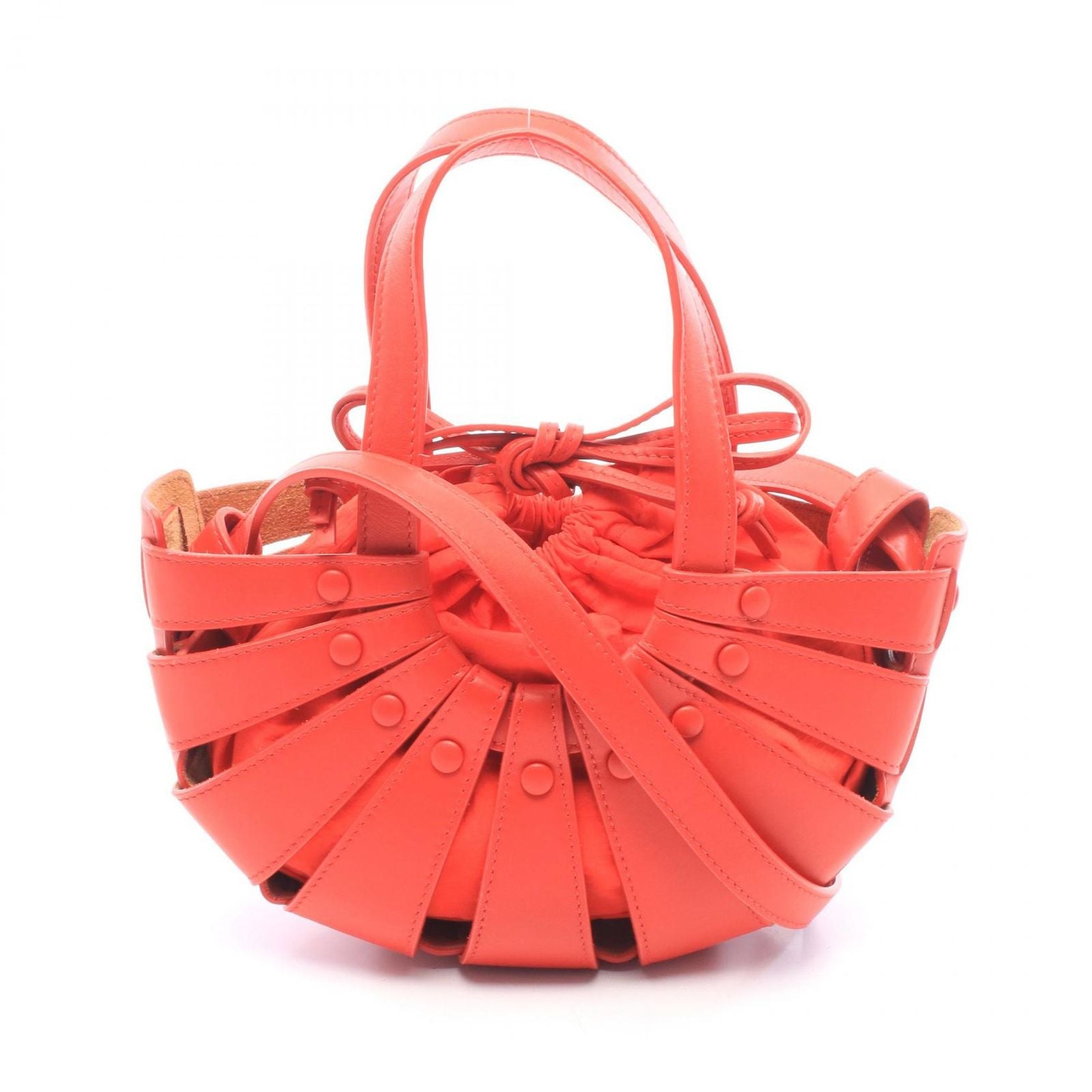 Bottega Veneta the Shell Small 2-Way Red Leather Shoulder Bag