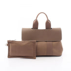 Hermes Handbag Valparaiso PM Etoupe Canvas Leather