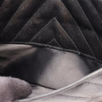 Chanel Shoulder Bag Diamond Stitch CC Logo Black Caviar Leather Fringe Chain — view 8