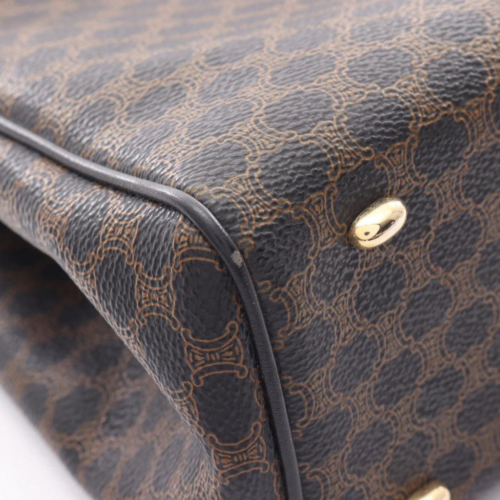 Celine Handbag Macadam Top Handle Black Leather Bag — view 7