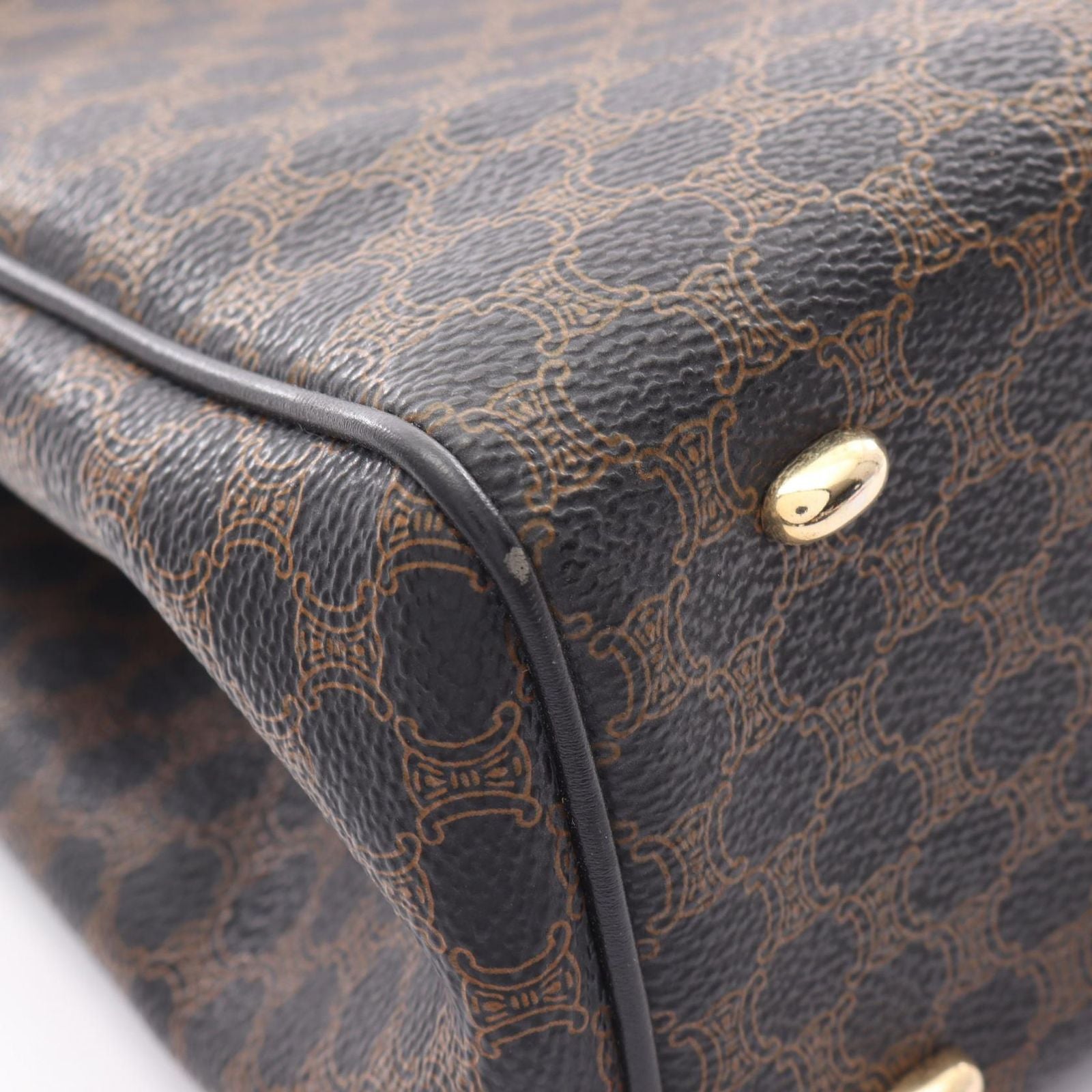 Celine Handbag Macadam Top Handle Black Leather Bag — view 7