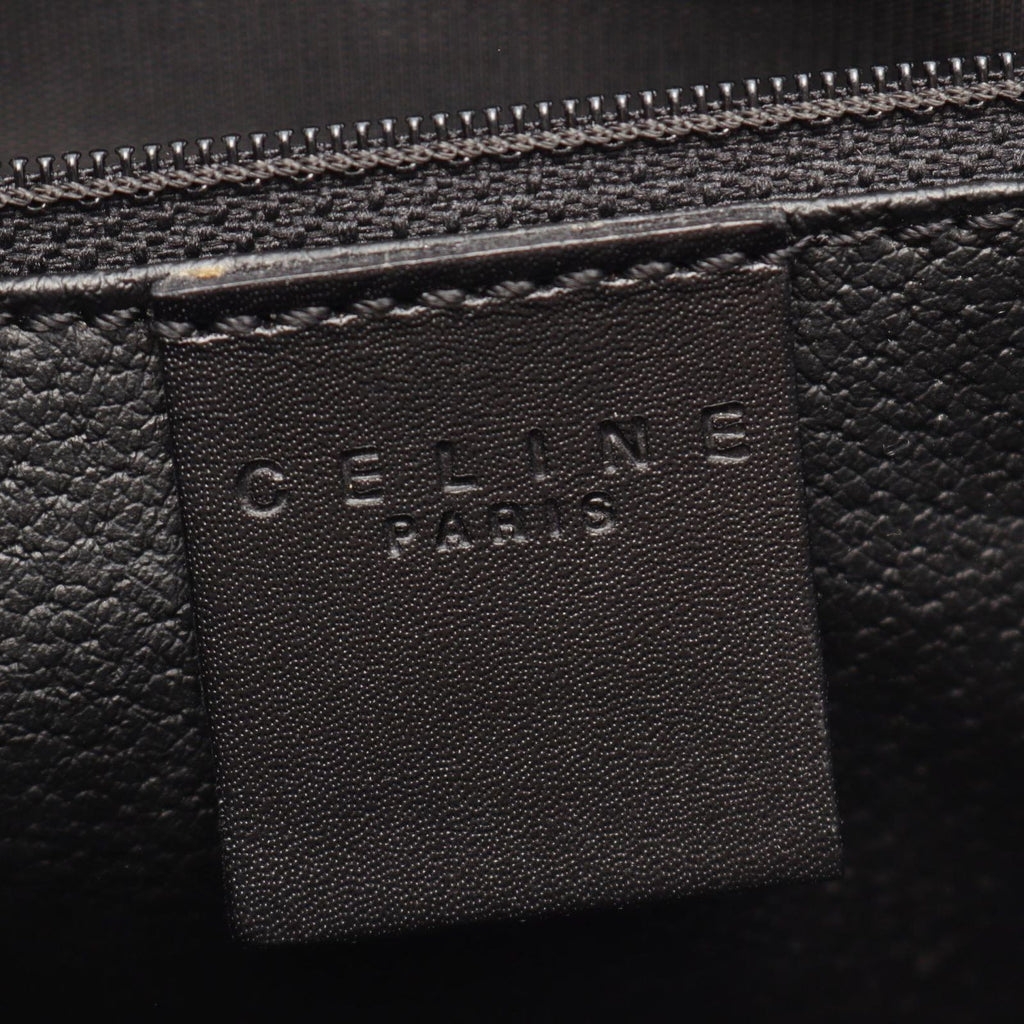 Celine Handbag Macadam Top Handle Black Leather Bag — view 4