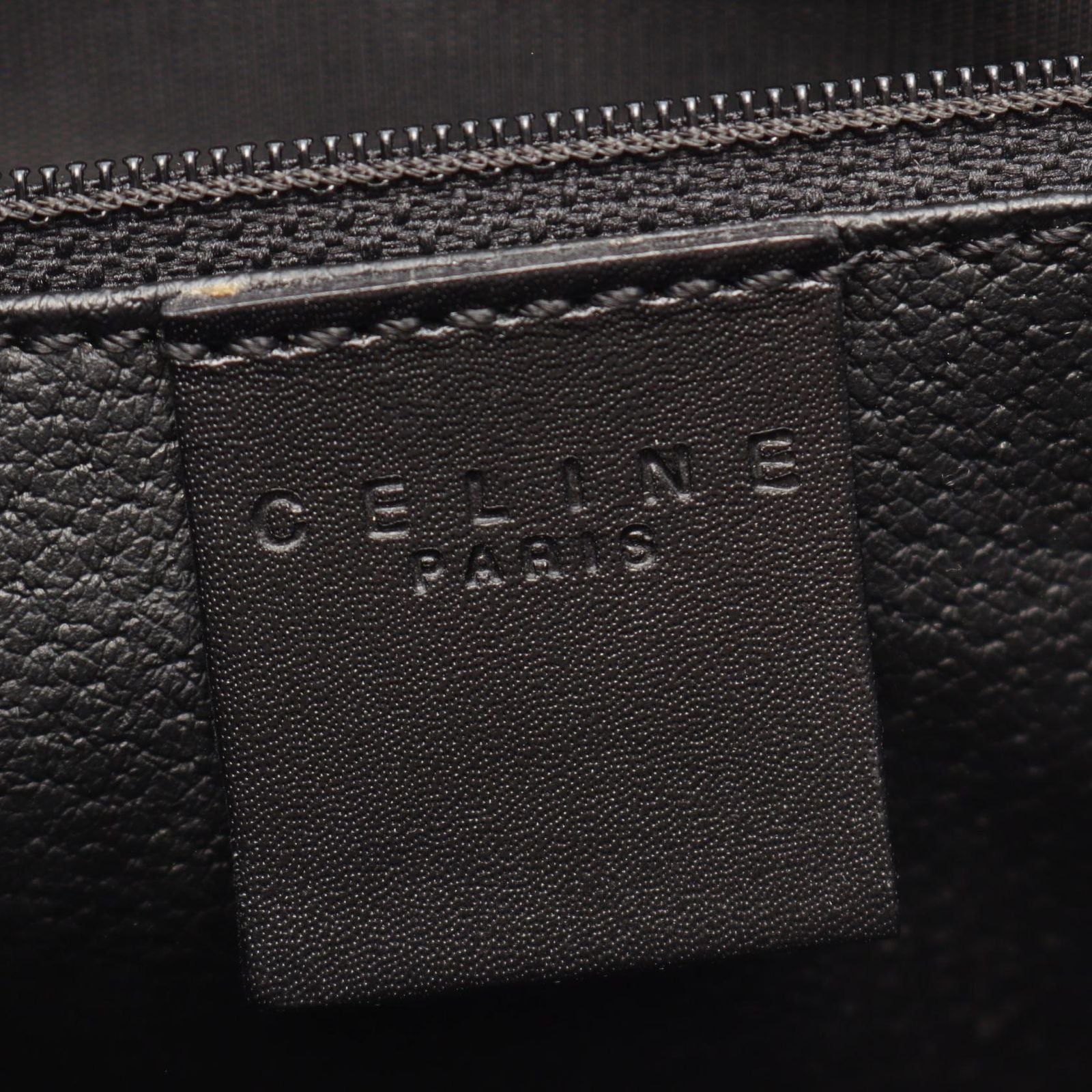 Celine Handbag Macadam Top Handle Black Leather Bag — view 4
