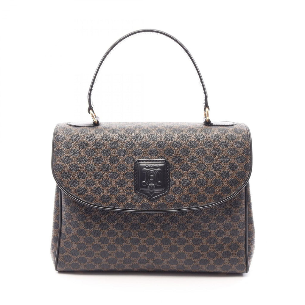 Celine Handbag Macadam Top Handle Black Leather Bag