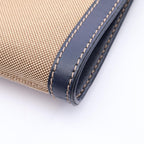 Prada Tote Bag Tessuto Soft CA Beige Navy Canvas Leather Logo Jacquard — view 6