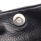 Chanel Handbag Logo Black Leather Fringe Handle Bag — view 6