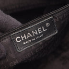 Chanel Handbag Logo Black Leather Fringe Handle Bag — view 4