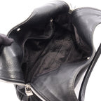Chanel Handbag Logo Black Leather Fringe Handle Bag — view 3