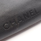Chanel Handbag Logo Black Leather Fringe Handle Bag — view 8
