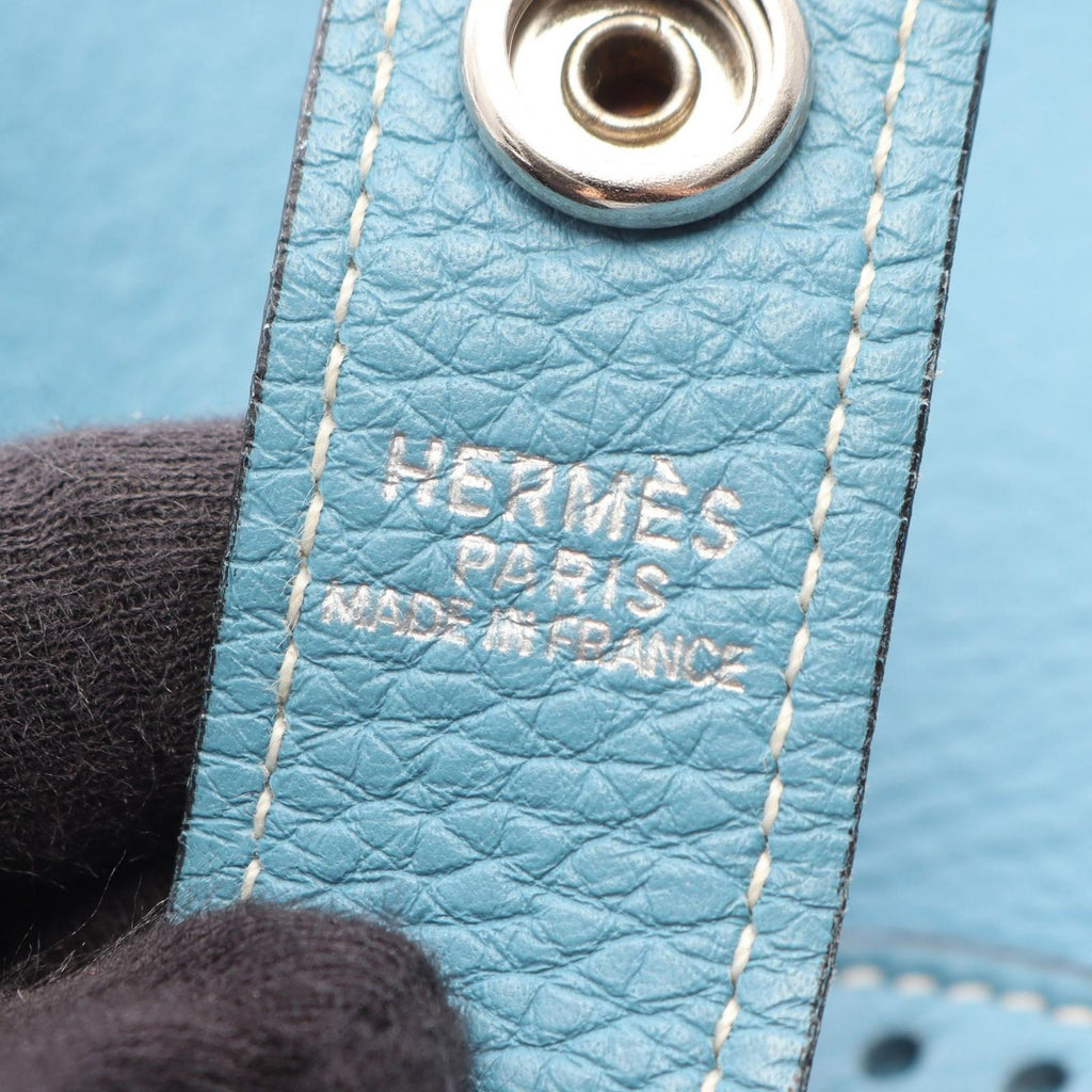 Hermes Shoulder Bag Rodeo Deux Blue Jean Leather — view 4