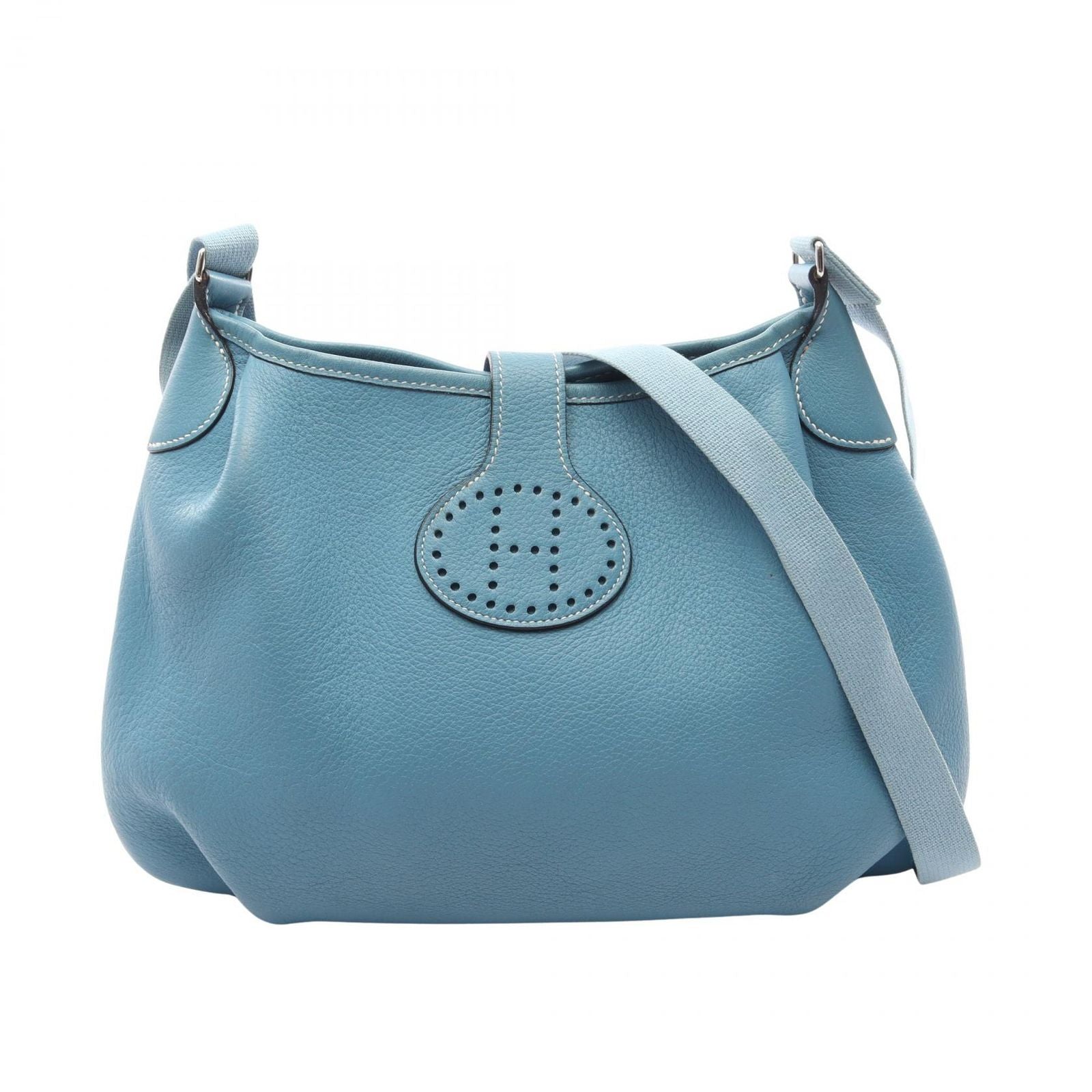 Hermes Shoulder Bag Rodeo Deux Blue Jean Leather